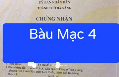Bán đất đường Bàu Mạc 4 - Gần biển thoáng mát-DTĐ: 125m2 (5x25)m